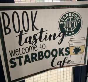 Sign for Book Tasting at the Starbooks Cafe