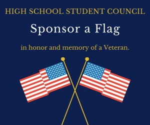 Graphic for High School Student Council flag sale.