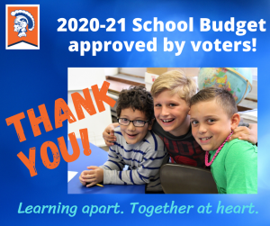 graphic thanking voters for their support of the school budget