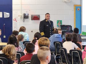 Chief Tom Andryshak presenting to students during Fire Prevention Week