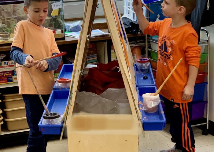 Students painting