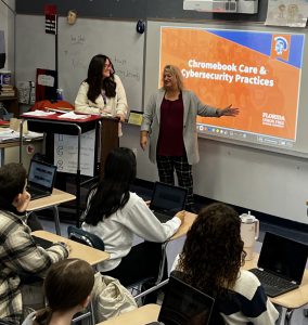 Tech Department presents to English class on technology