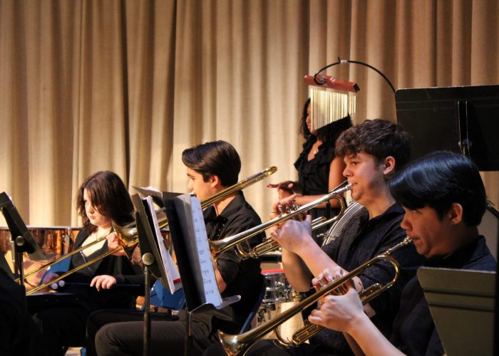 Students playing instruments