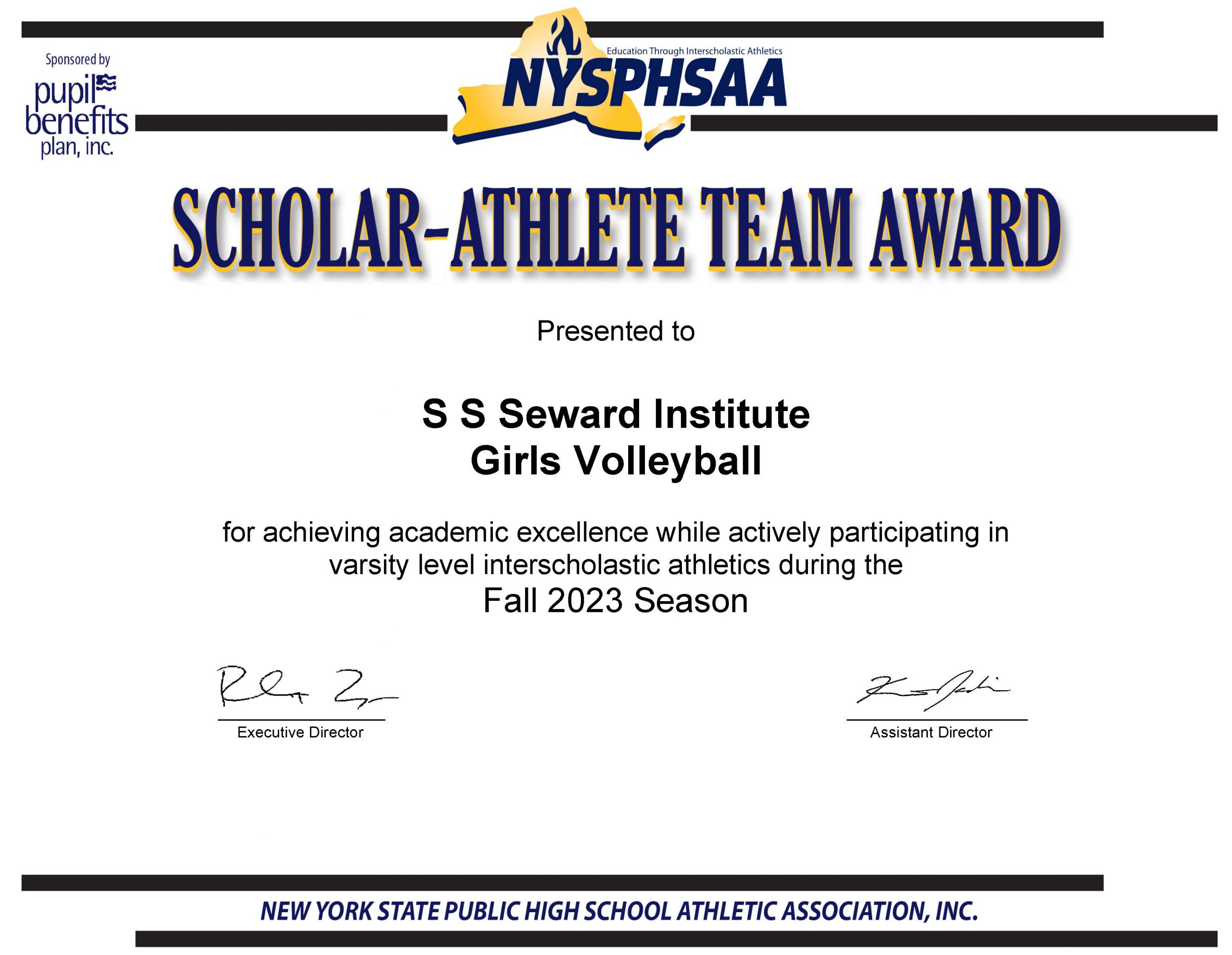 Girls Varsity Scholar-Athlete Team Award