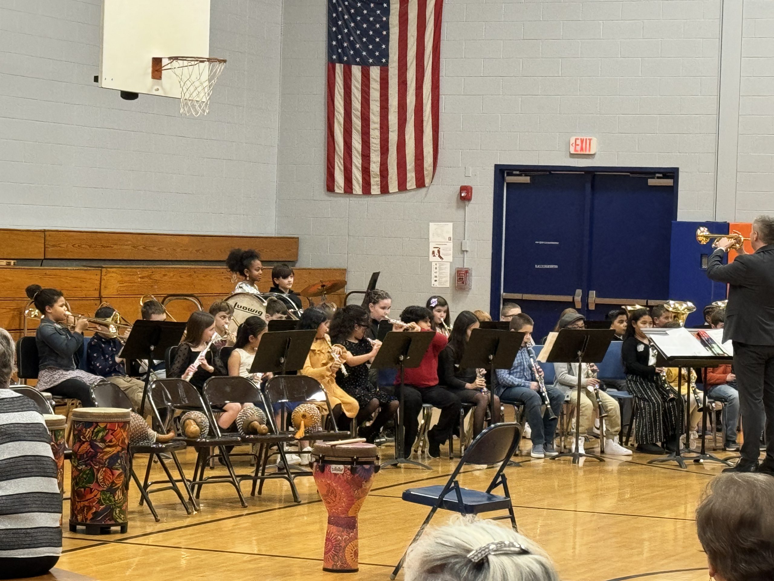 Band students performing