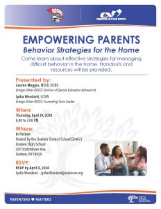 Flier for Empowering Parents Event on April 18. All information in photo is in article