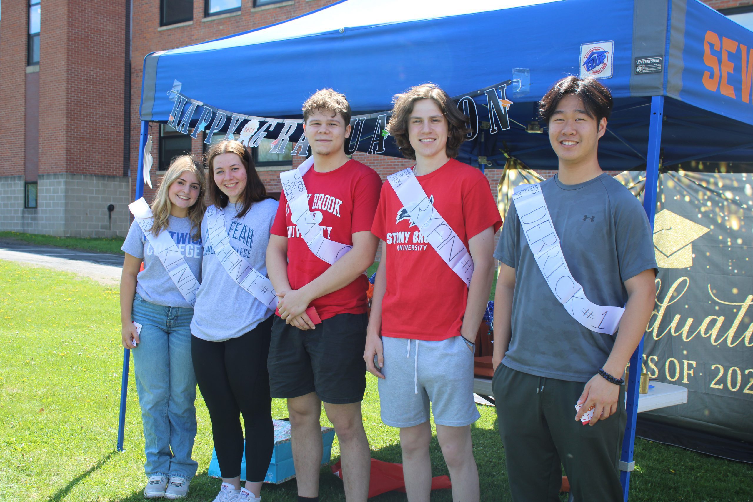 top five students with sash